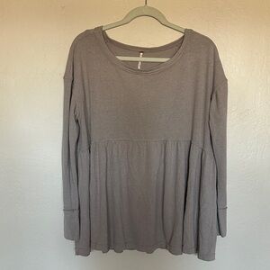 Free People Taupe Knit Top